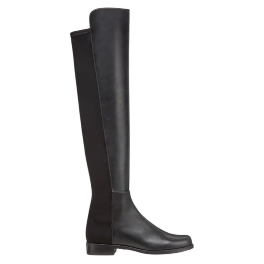 Stuart Weitzman 5050 Black Leather Over the Knee Stretch Boots in Womens Size 6
